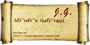Jónás Gyöngyi névjegykártya